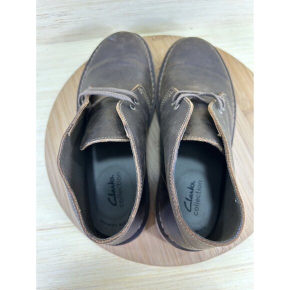 Clarks Bushacre 3 Dark Brown Leather Chuka Boots Mens Size 9 - Picture 6 of 8